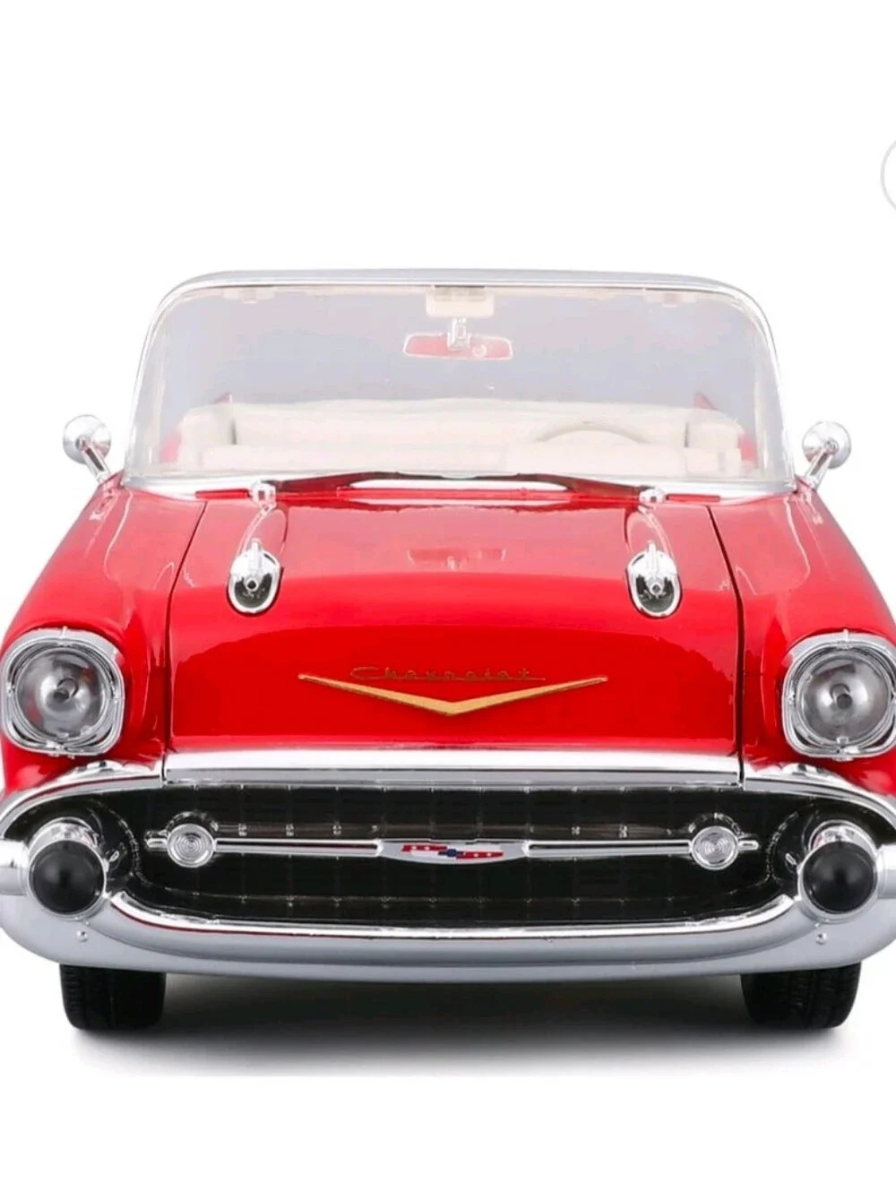 Maisto Red 1957 Chevy Bel Air Convertible Toy Car - Special Edition Die-cast Car
